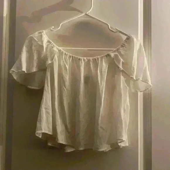 Topshop White Off-Shoulder Top - Picture 1 of 3